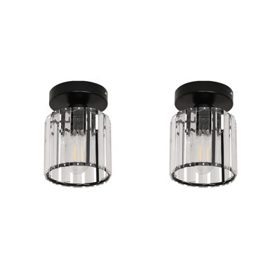 Plafonnier semi-encastré en cristal Rula - noir