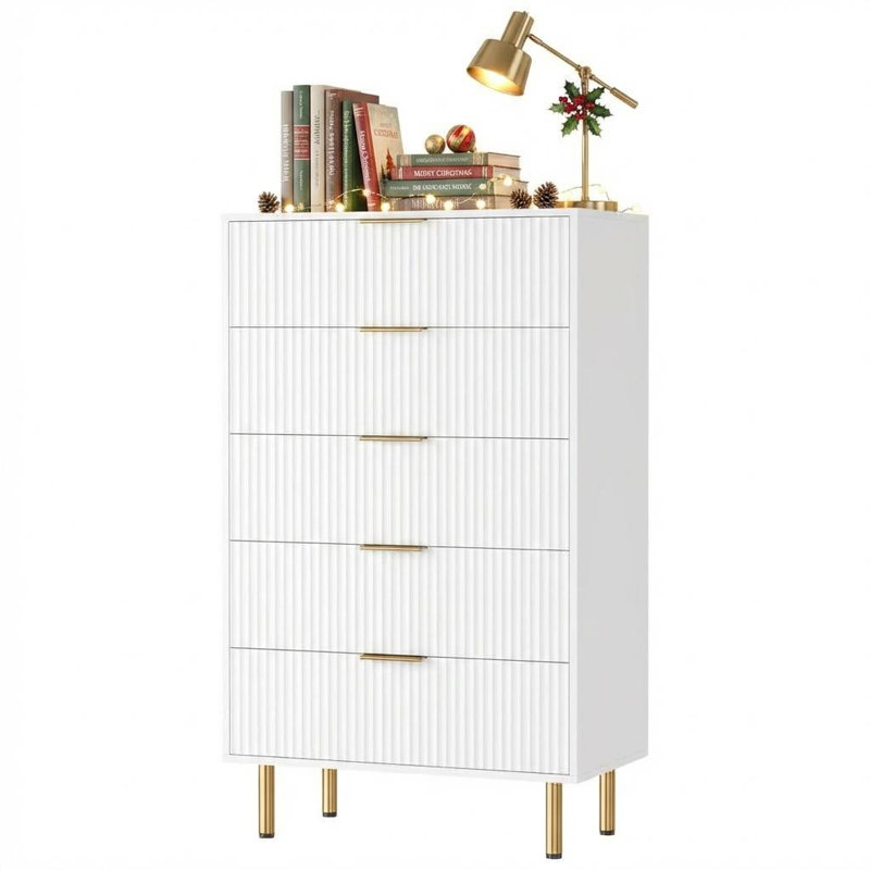 70.1 cm W Chest of 5 Drawers, White