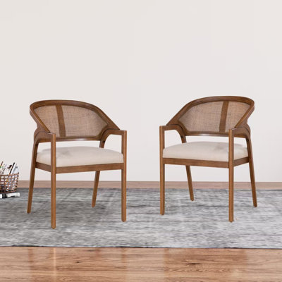 Aliha 19'' H Foam Padding Upholstered Cane Back Side Chair