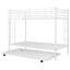Lit simple superposé au dessus d'un lit gigogne en blanc - Pièce moderne additionnelle pour chambre fonctionnelle
