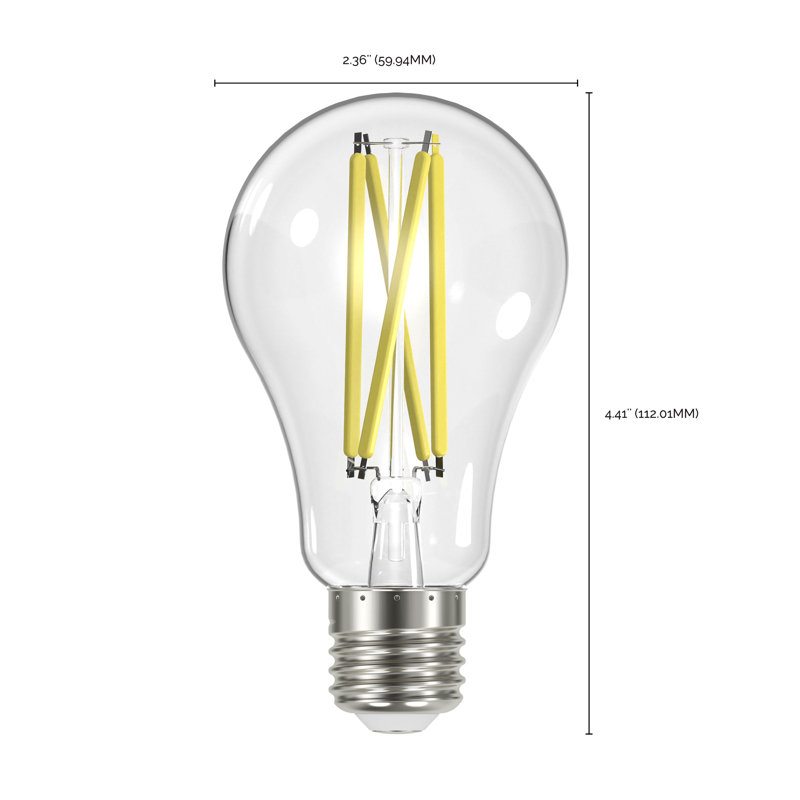 12,5 watts (100 watts équivalents), ampoule DEL A19 à intensité variable, culot moyen E26 (standard), 4 000 K