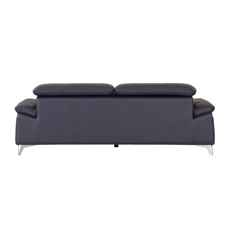Canapé en cuir italien Top Grain, Cuir bleu marine