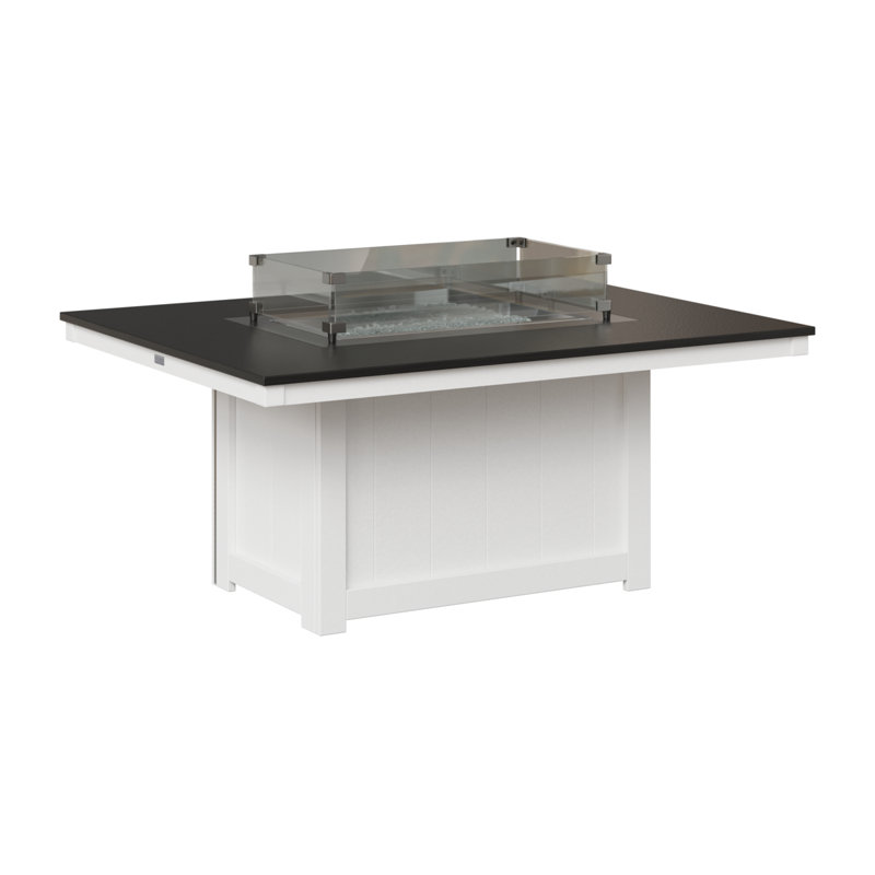 Foyer de table rectangulaire Berlin Gardens Donoma, Plateau martelé noir avec base blanche
