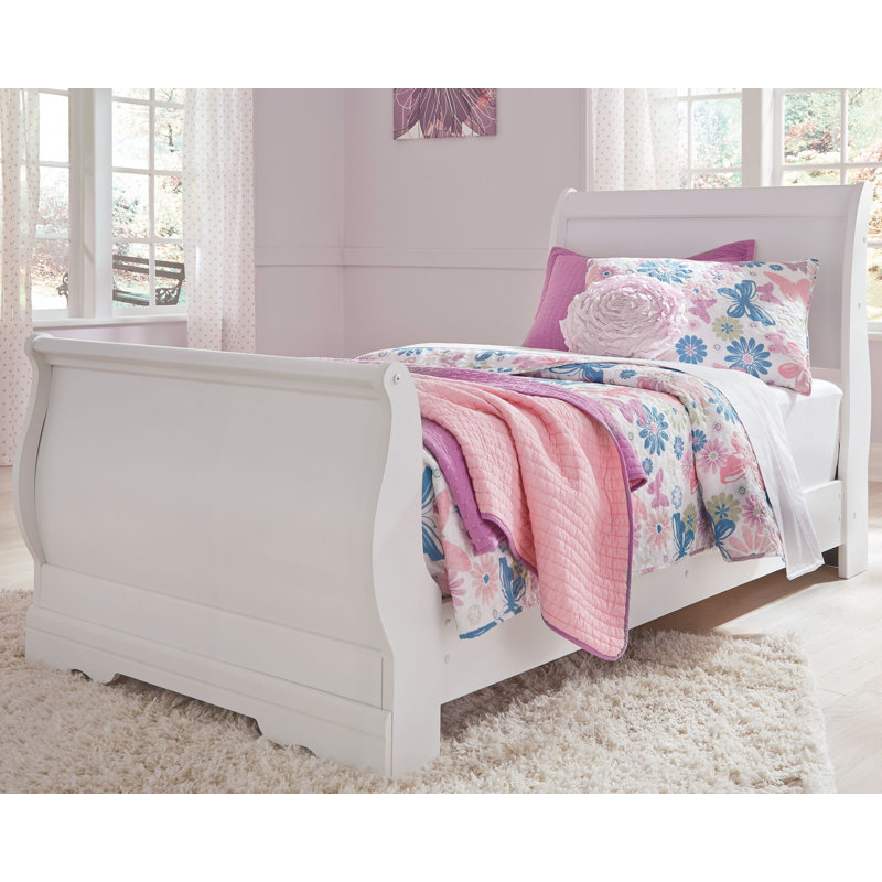 Lit-bateau Gambrill Anarasia, Lit simple, Blanc