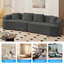 Causeuse incurvée compacte 37 po avec tissu chenille et 4 coussins-863781509