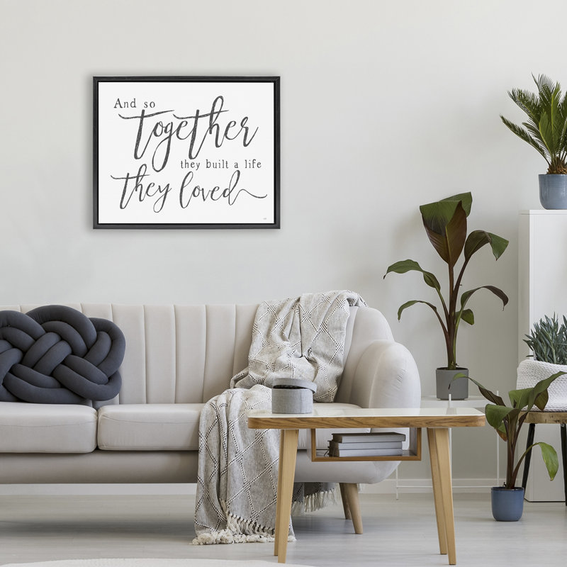Ensemble flottant «Together A Life Ils Lived» par Lux + Me Designs, Cadre flottant noir de jais, H 17 po x l 21 po