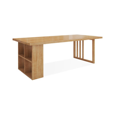 Brown Rectangular Solid Wood desk