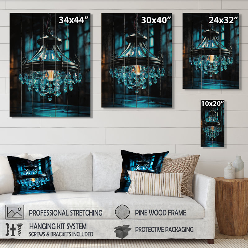 Lustre sophistiqué moderne sur bois, H 32 po x l 24 po x P 0,78 po