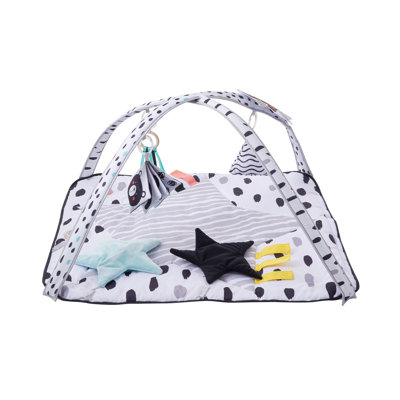 Tapis de jeu Premium Tummy Time pour nourrissons - grande salle d'activité sensorielle de 34,4 po avec jouets suspendus et arche