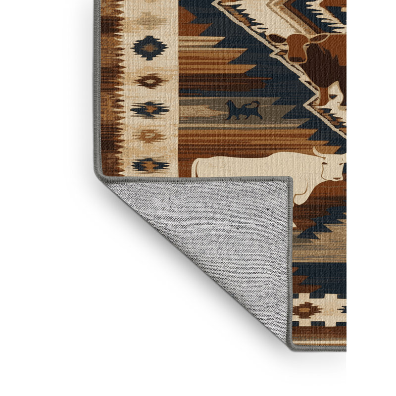  Tapis lavable Ranch Southwestern, Carré 5 pi