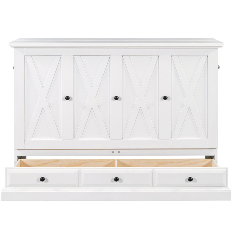 Commode lit de ferme en pin massif de style campagnard avec station de charge et grand tiroir de rangement pour petites pièces, grand, blanc