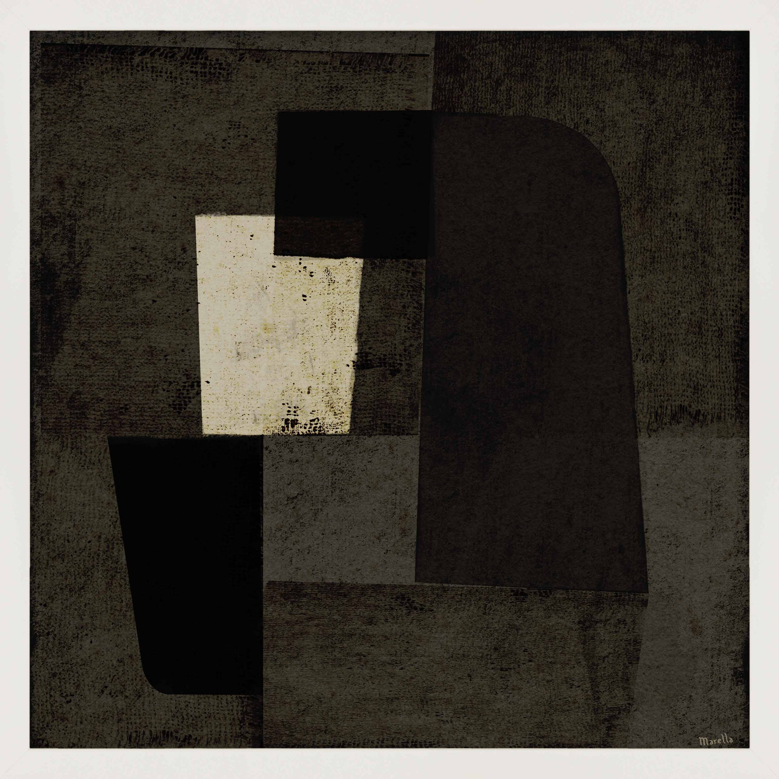 Night Shift 2 by Marco Marella for Studio M - Framed Wall Art, 30" H x 30" W, Paper, White
