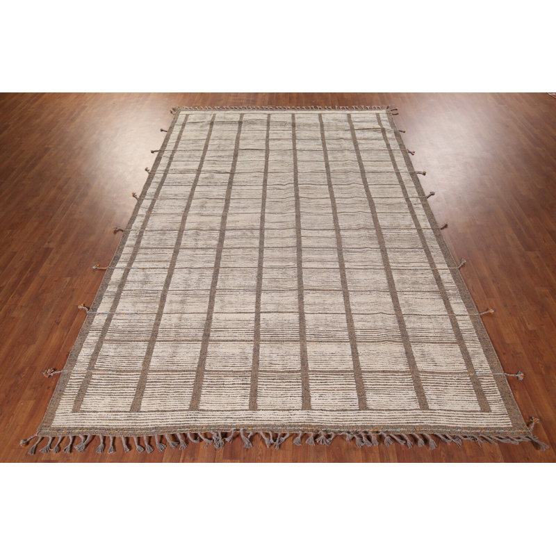 Tapis oriental marocain à carreaux All-Over 8 x 12