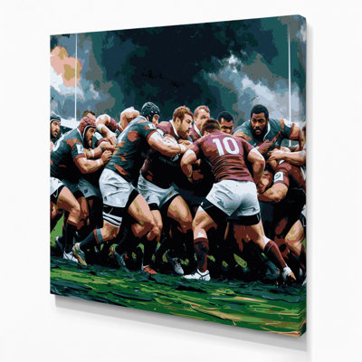Sports Rugby Black Canvas Wall Art