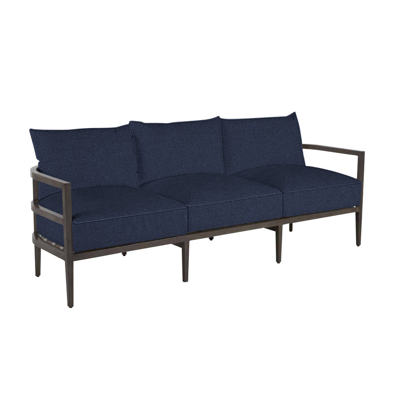 Santa Barbara Aluminum Sofa - Slate Gray, Welt, Intermix Indigo, Standard Plus