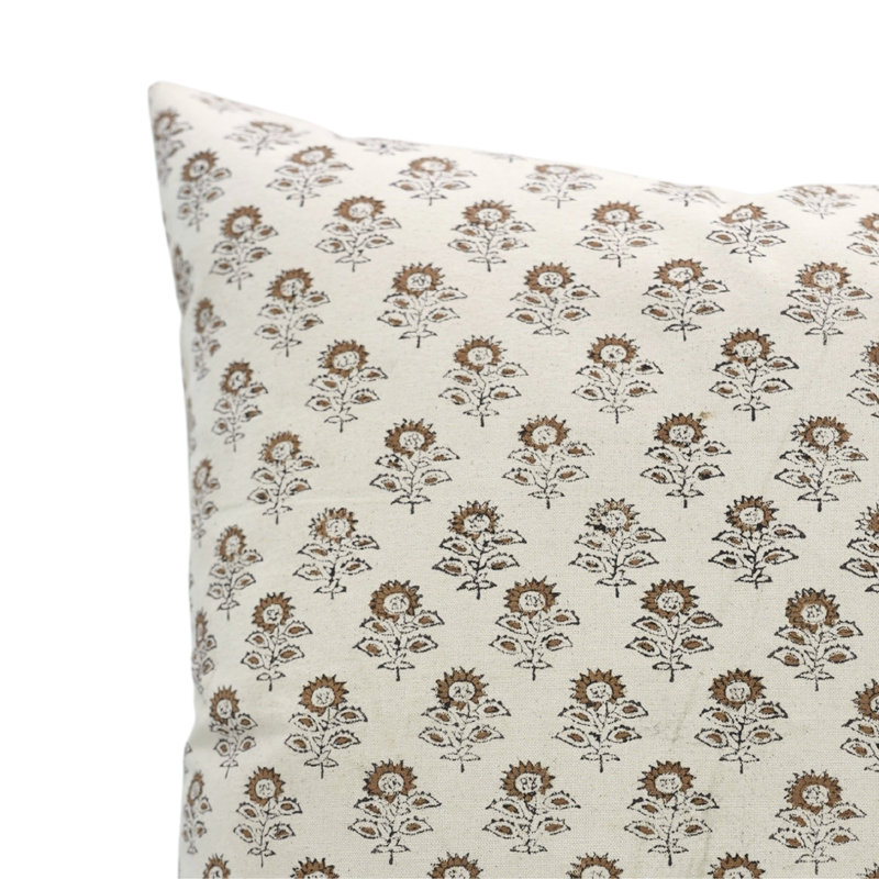 Housse de coussin imprimée à la main Fabividine housse de coussin décorative boho décorative housse de coussin bohème traditionnel, housse de coussin de style bohémien traditionnel (Bagru Buti).
