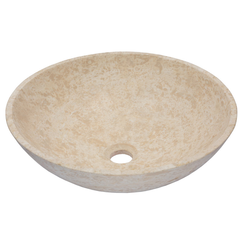 Eden Bath 16.5'' White Stone Circular Bathroom Sink