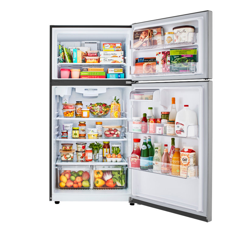 LG 33-inch Wide Top Freezer Refrigerator - Stainless Steel, LED Lighting, 24 cu. ft.