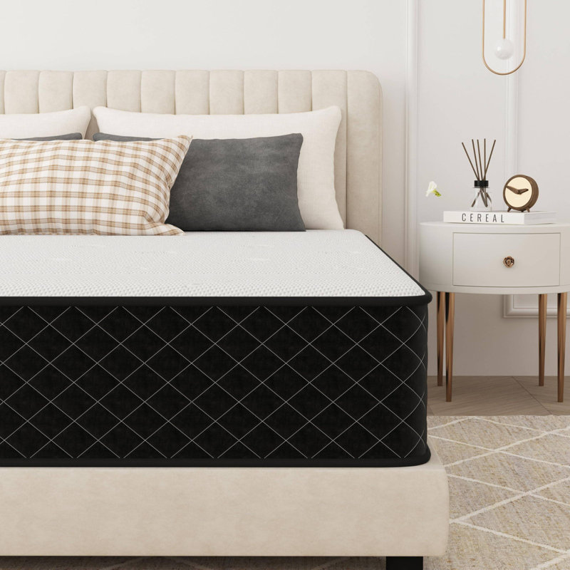Restly 25cm Medium Feel Pocket Spring & Cooling Bamboo Charcoal Foam Hybrid Mattress for Enhanced Breathability and Odor Control