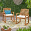 Chaise en bois - finition, résistant aux intempéries, 24,75 po x 26,75 po x 35 po, antirouille, l 26,75 po x H 35 po, coussin crème