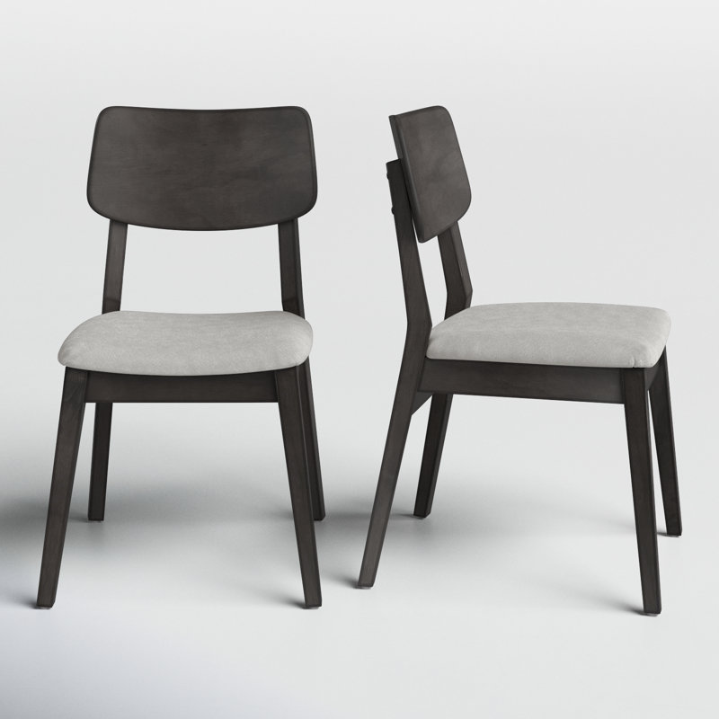 Baebel 18.7'' H Upholstered Side Chair, Black Frame with Light Grey Seat
