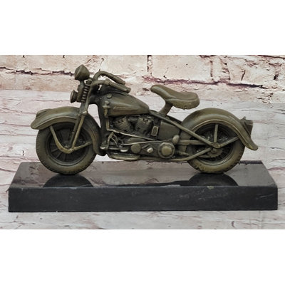 Karrisa Signed Original Hot Cast Harley Davidson Motorcycle Bronze Sculpture Statue Gift