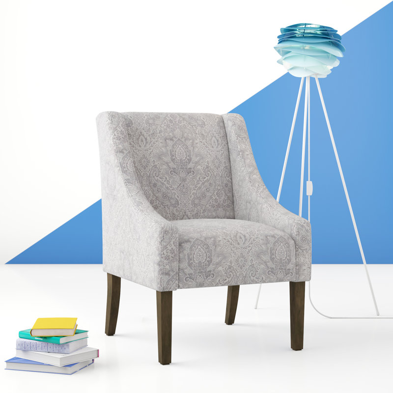 Fauteuil en polyester 62,87 po Myia, Damas gris
