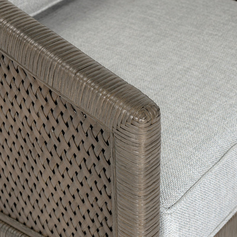Kaitlin Wicker Accent Chair In Brown And Gray, Brown, Gray