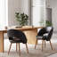 Chaises de salle à manger Aurevo de style moderne du milieu du siècle, revêtues de cuir noir, avec dossier incurvé et pieds en bois massif. Chaises de cuisine rétro pour salle à manger ou restaurant. Montage facile.-1287601891