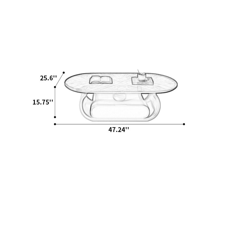 Table basse en bois de style simple, H 15,75 po x l 47,24 po x P 25,6 po, Brun