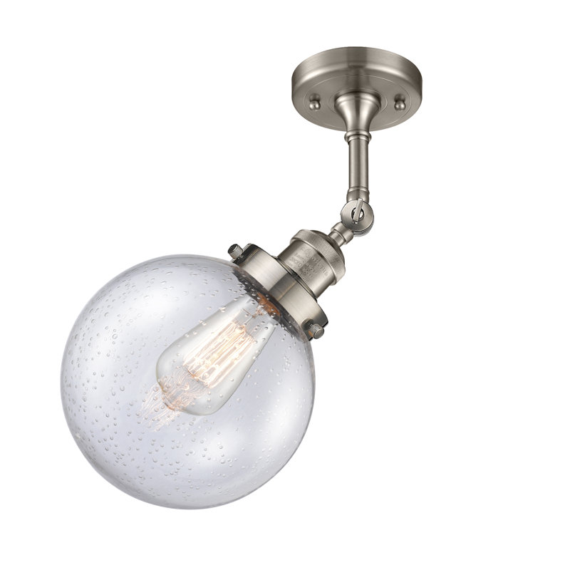 Plafonnier semi-encastré à 1 lumière Zarmayr, Grainé, H 16,25 po x l 8 po x P 8 po, Or satiné