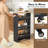 4-Tier Rolling Storage Cart Slim Kitchen Cart on Wheels with Open Shelves and Handle-1816454511