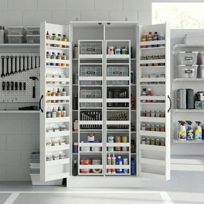 Garage Cabinet With Rotating Storage Racks