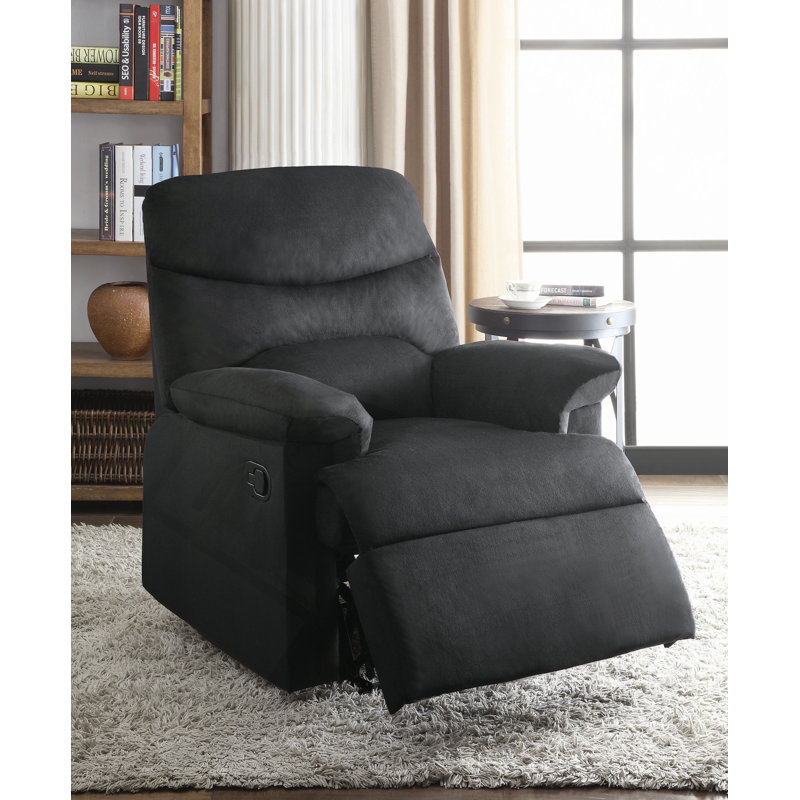 Fauteuil inclinable avec accoudoirs coussinés, Noir
