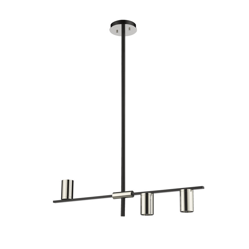 Lustre cylindrique spoutnik à 3 lumières Jamari, Nickel poli