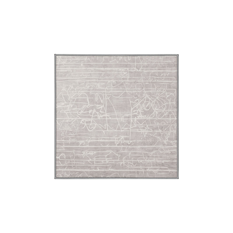 Machine Washable Gray Area Rug, Square 7'