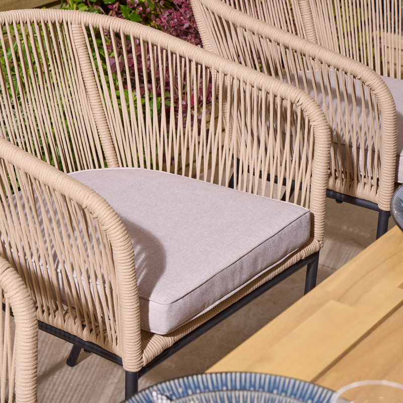 Rowlinson Oslo 6 Seat Dining Set, 75cm H x 90cm W x 210cm D