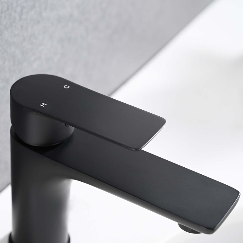 Single Handle Lavatory Basin Sink Faucet, Matte Black