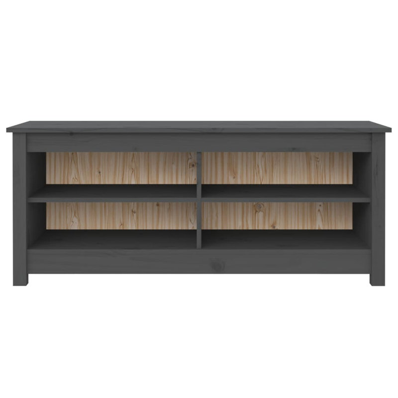 Solid Wood Storage Bench, Grey