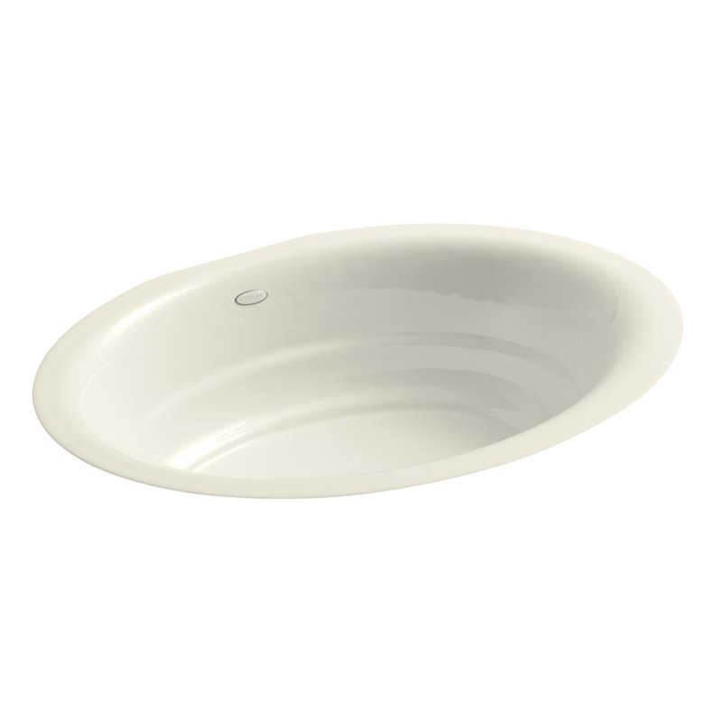 Lavabo de salle de bain ovale encastré en métal Garamond, Amande