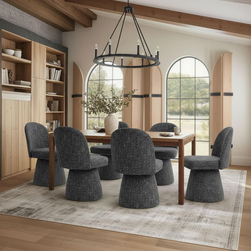 Chaise d'appoint rembourrée pivotante, Noir