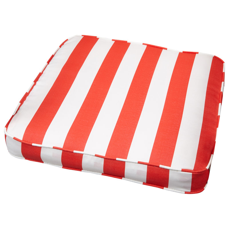 Coussin de chaise de salle à manger d'intérieur/extérieur, Rayures corail, l 20 po x P 20 po
