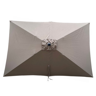 Parasol extérieur imperméable 6 x 9 pi avec manivelle et bouton poussoir inclinable sans rabat pour jardin