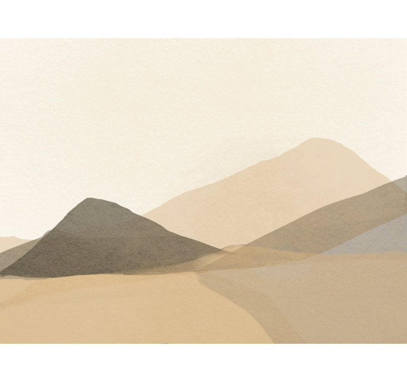 Serene Desert Layers by Arohika Verma — Landscape Wall Art, 48 × 32, Framed Canvas, White