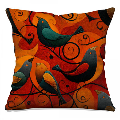 Birds Throw Pillow, Animals Double Sided Pillows
