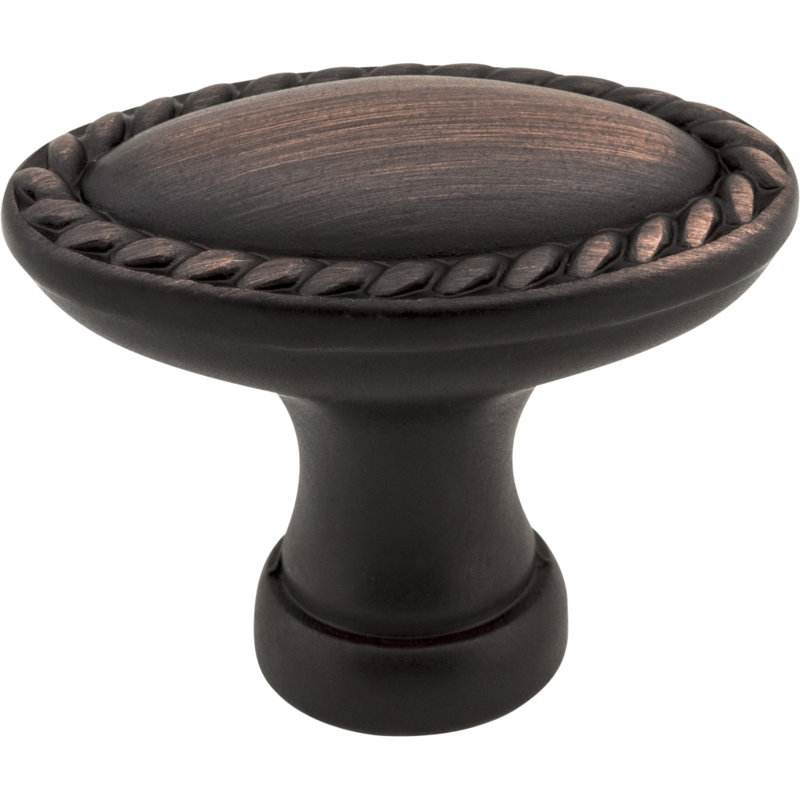 Lindos 1 3/8" Length Oval Knob, Brushed Oil Rubbed Bronze