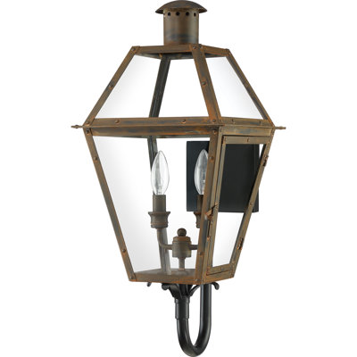 Rue De Royal 2-Light Industrial Bronze Outdoor Wall Lantern