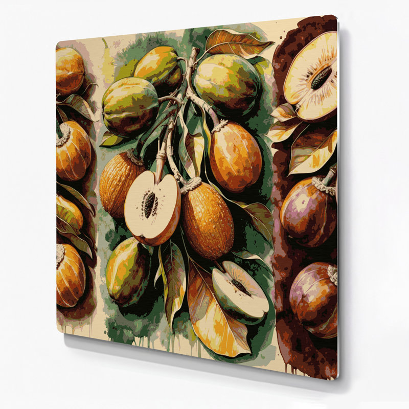 «Fruit Baobab Fruit», art mural en métal beige, H 16 po x l 16 po