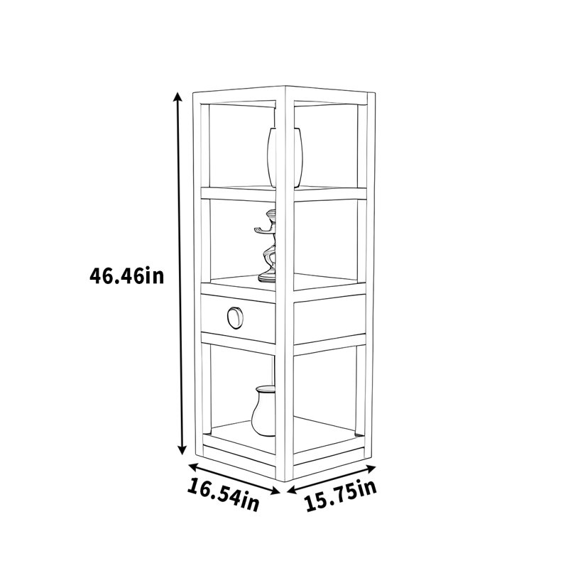 Rangement arrondi en bois massif