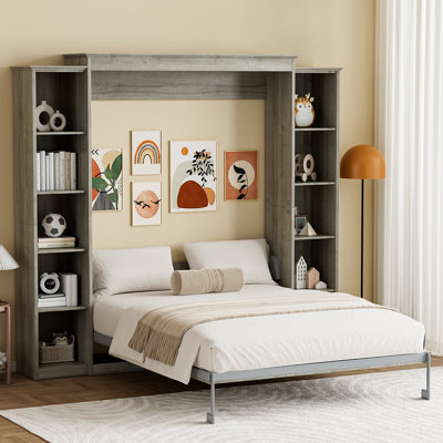 Lit escamotable Murphy avec tablettes de rangement